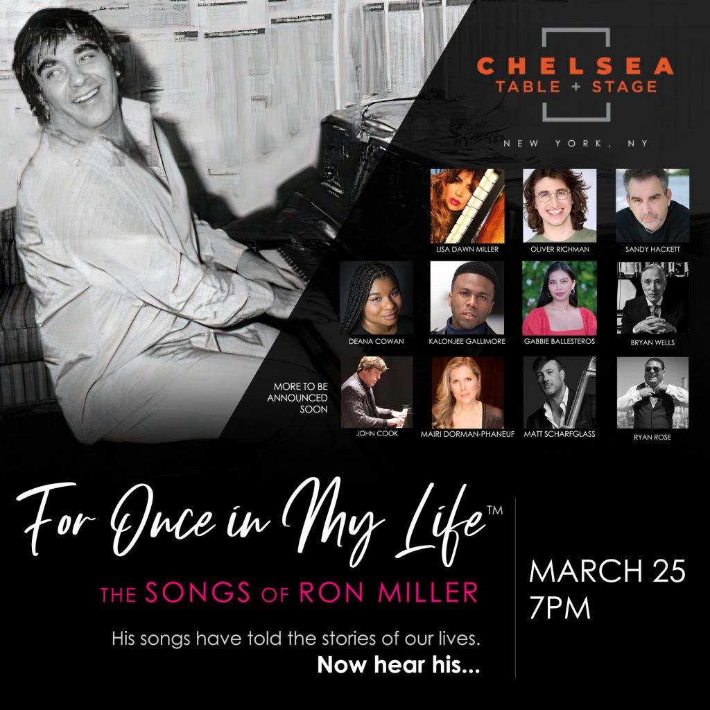 Lisa Dawn Miller Returns To NYC With FOR ONCE IN MY LIFE, THE SONGS OF RON MILLER